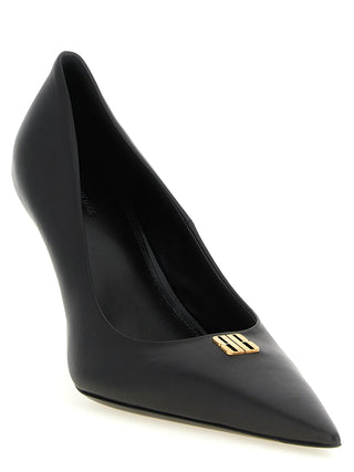 Black Calfskin High Heel Pumps