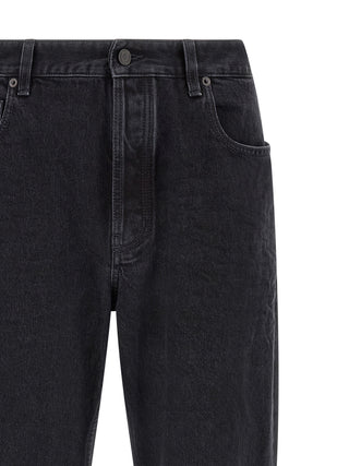 Black Cotton Relaxed Fit Jeans