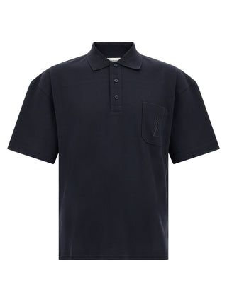 Blue Cotton Polo Shirt