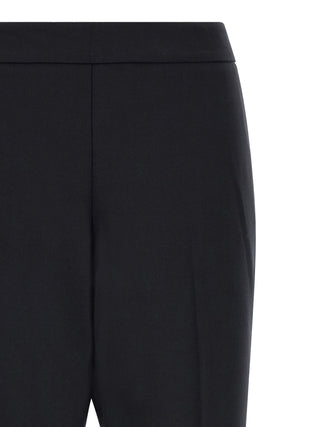 Black Polyester Cropped Pants
