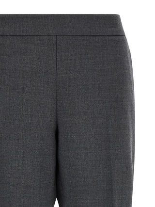 Gray Polyester Cropped Pants