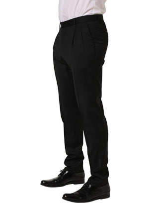 Black Wool Stretch Formal Dress Trouser