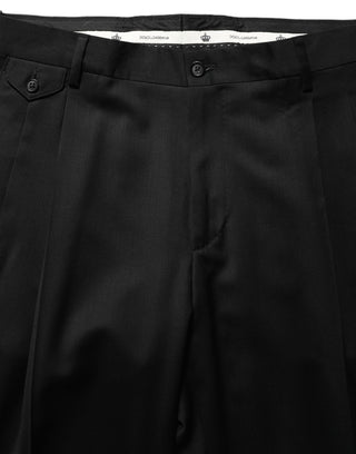 Black Wool Stretch Formal Dress Trouser