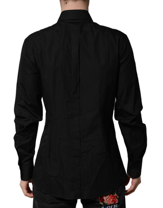 Black Crystal Embellished GOLD Dress Shirt