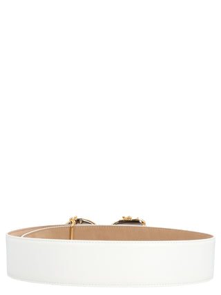 White Calfskin High-Waist Belt