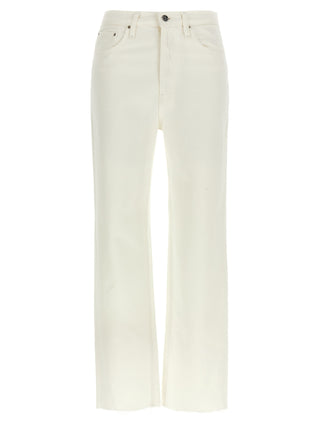 White Cotton High-Waisted Jean