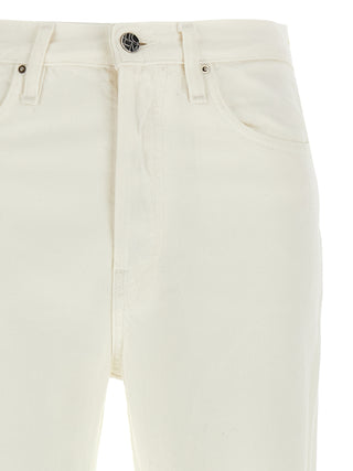 White Cotton High-Waisted Jean