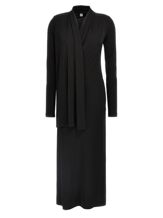 Black Viscose Long Dress
