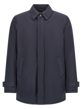 Blue Polyester Parka