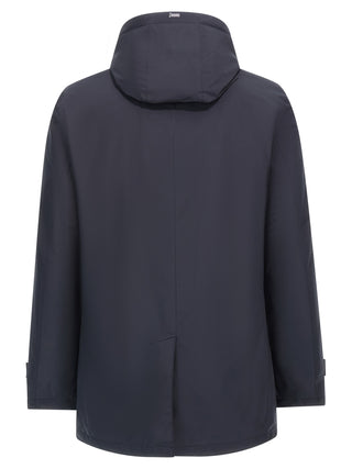 Blue Polyester Parka