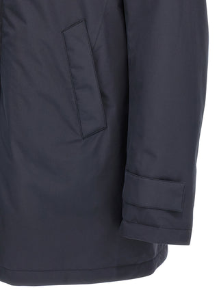 Blue Polyester Parka