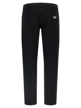 Black Cotton Slim Fit Jeans