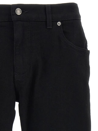 Black Cotton Slim Fit Jeans