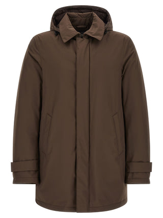 Brown Polyester Parka