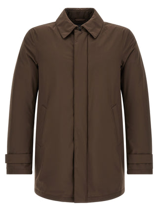 Brown Polyester Parka