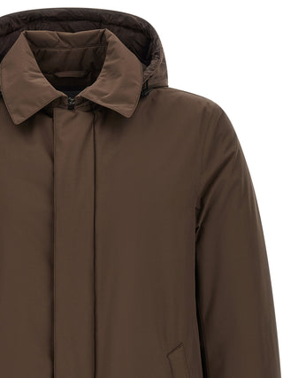 Brown Polyester Parka
