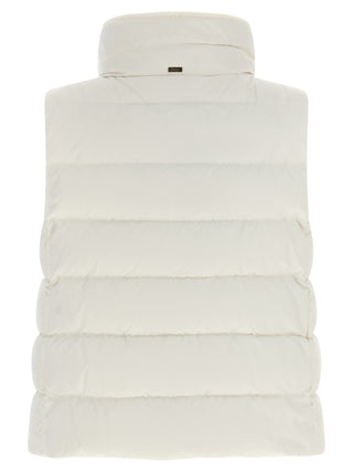 White Polyester Sleeveless Jacket