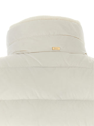 White Polyester Sleeveless Jacket