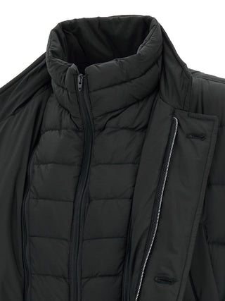 Black Polyamide Full-Length Jacket