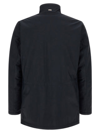 Blue Polyamide Full-Length Jacket