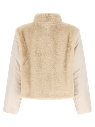 Beige Polyester Full-Length Jacket