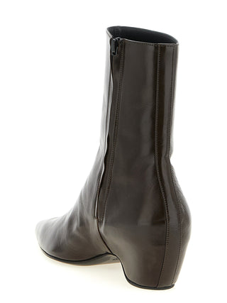 Brown Calfskin Ankle Boots