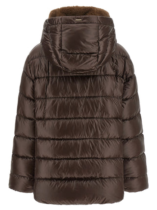 Brown Polyamide Full-Length Jacket