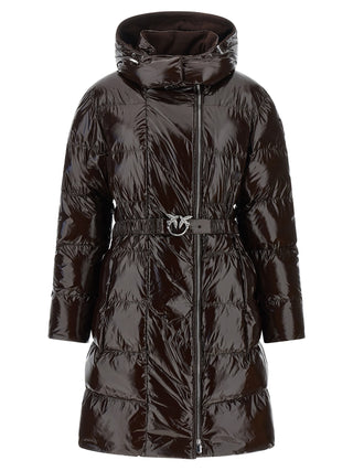 Brown Polyamide Full-Length Jacket