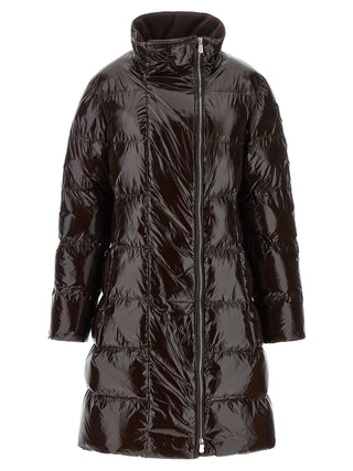 Brown Polyamide Full-Length Jacket