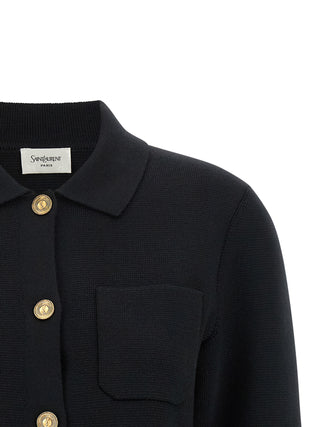 Black Wool Cardigan