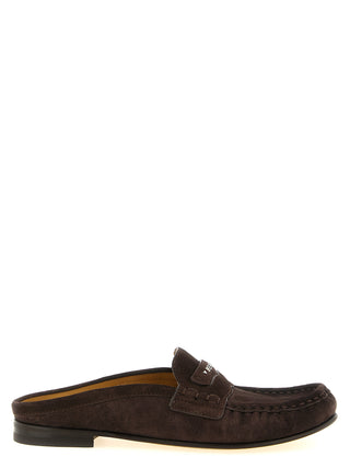 Brown Calfskin Slip-On Loafers