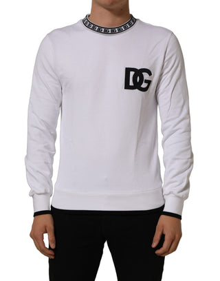 White Cotton Crew Neck Sweatshirt Sweater