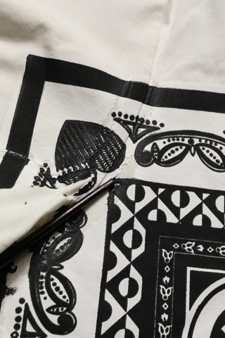 White Bandana Print Cotton CrewNeck T-shirt