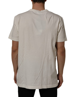 White Bandana Print Cotton CrewNeck T-shirt