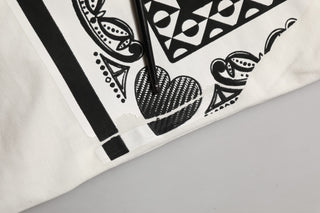 White Bandana Print Cotton Crew Neck T-shirt
