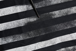 Blue Striped Print Cotton Crew Neck  T-shirt