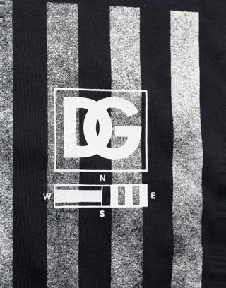 Blue Striped Print Cotton Crew Neck  T-shirt