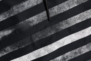 Blue Striped Print Cotton Crew Neck  T-shirt