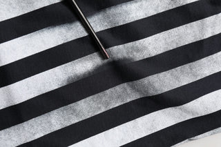 Blue Striped Print Cotton Crew Neck T-shirt