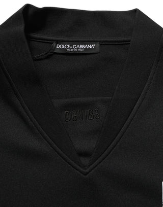 Black Polyester DGVIB3 Oversized Jersey T-shirt