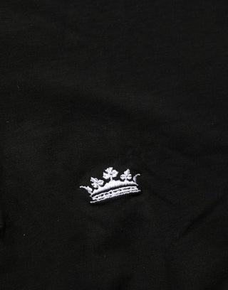 Black Crown Short Sleeved Henley Men T-shirt