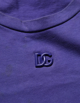 Violet Cotton Crew Neck Short Sleeve T-shirt