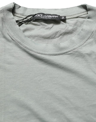 Green Cotton Short Sleeve Crew Neck T-shirt