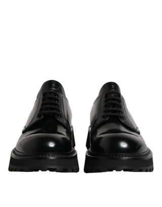 Black Calf Leather Hi-Trekking Derby Shoes