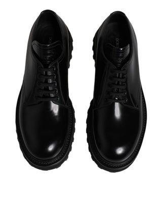 Black Calf Leather Hi-Trekking Derby Shoes