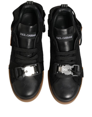 Black Felt Leather Low Top Sneaker Shoes