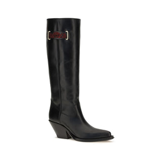 Black Calf Leather Bos Taurus Over The Knee