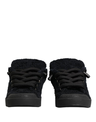 Black Portofino Lace-Up Sneakers Shoes