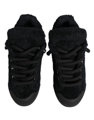 Black Portofino Lace-Up Sneakers Shoes