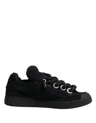 Black Portofino Lace-Up Sneakers Shoes